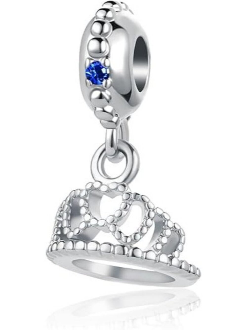 September Birthstone Princess Queen Crown Charm For Pandora Bracelets Jewelry